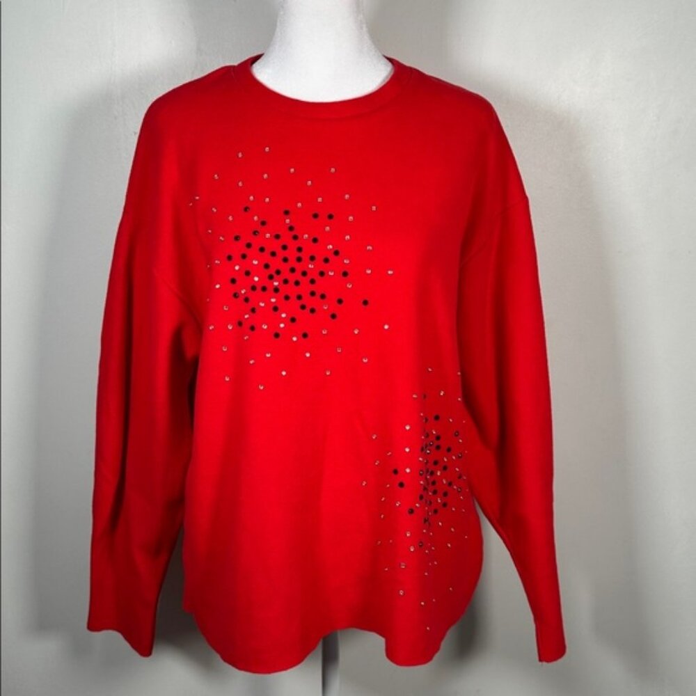 Zara Red Top with Black and White Dot Design